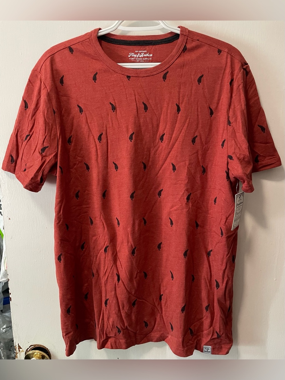 Flag & Anthem Men’s Chili Printed Short Sleeve T-Shirt Tee Top Red Size Medium M